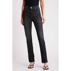 FRAME • le high straight leg long jeans black (claudius) 27